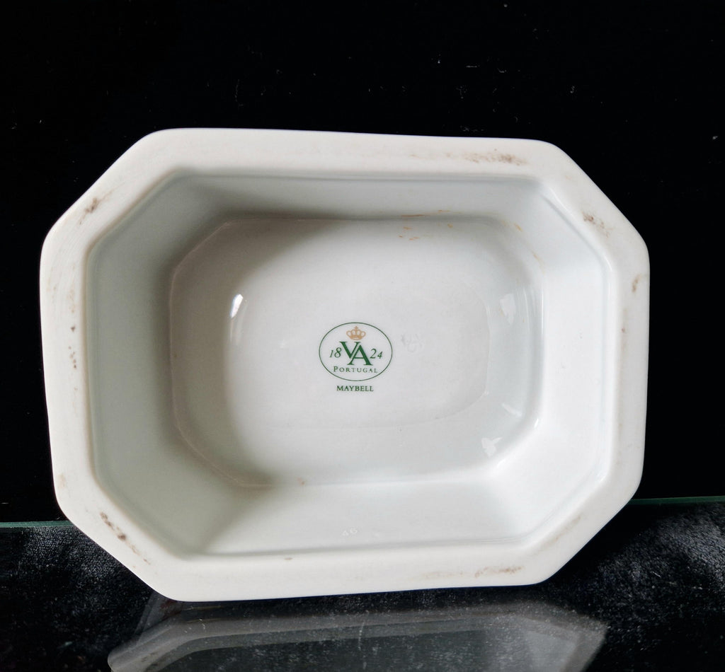 Vintage Vista Alegre Salt Open Table Trencher Fruit & Gilt Pattern