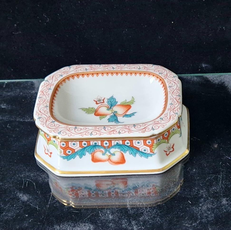 Vintage Vista Alegre Salt Open Table Trencher Fruit & Gilt Pattern