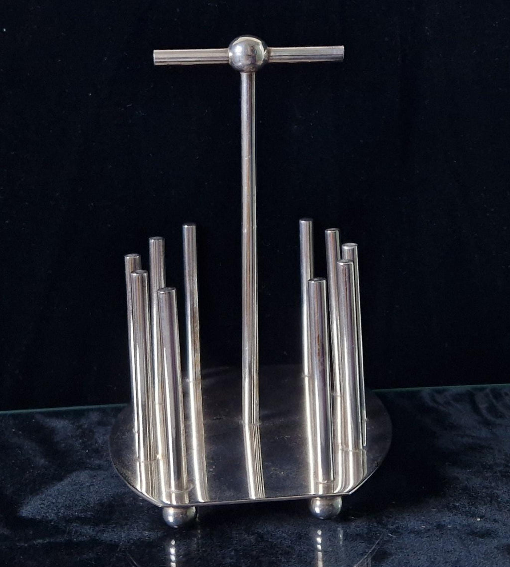 Fine Dr Christopher Dresser Design Silver Plated Toast Rack Oval Base 20th Century