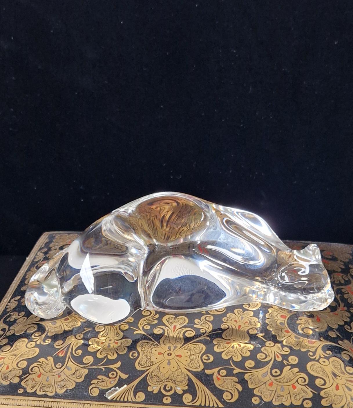 Steuben Roman Cat Crystal Hand Cooler Art Glass 8389 Paperweight Susan Smyly 1979