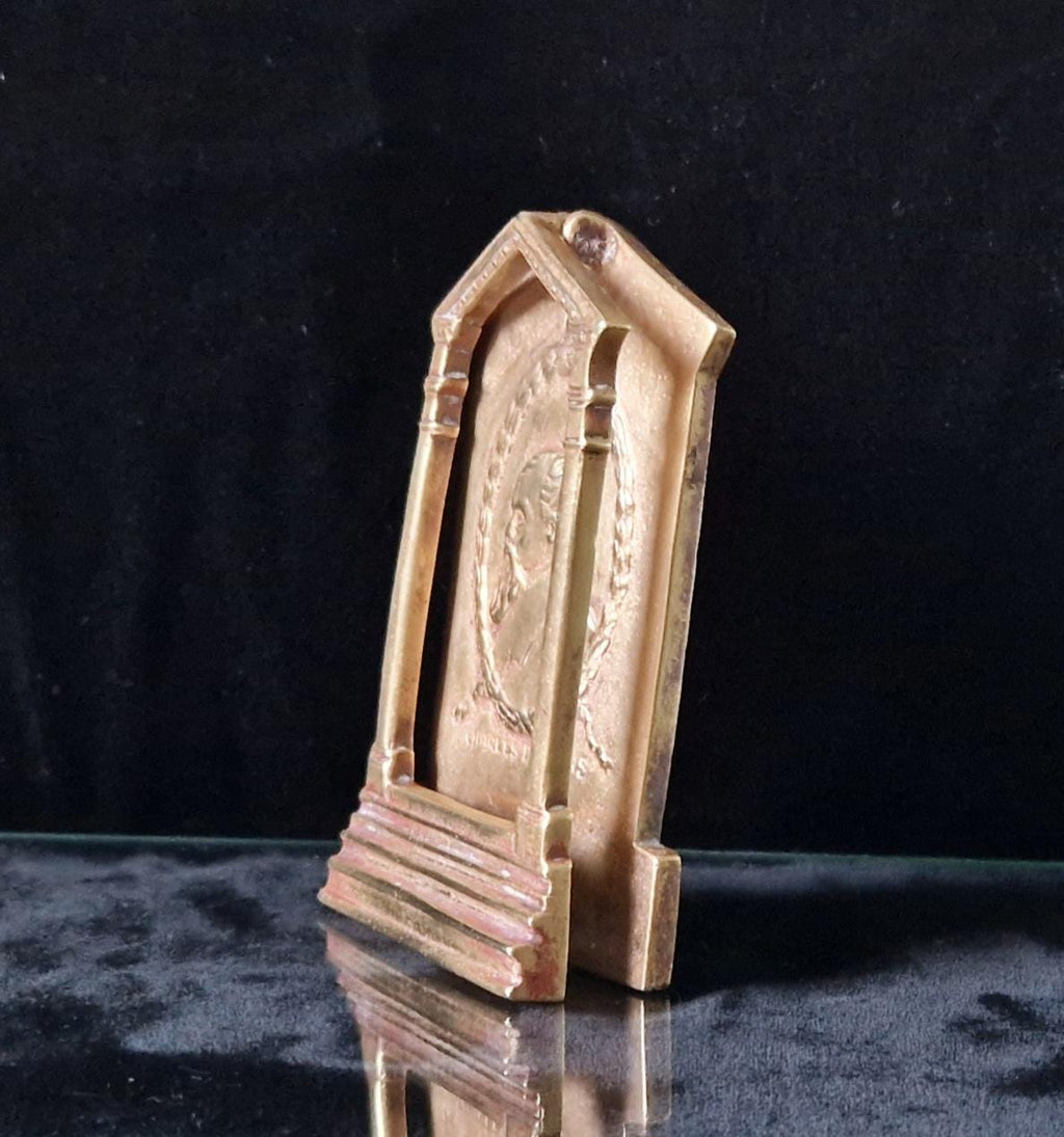 Antique Charles Dickens Solid Brass Door Knocker Edwardian