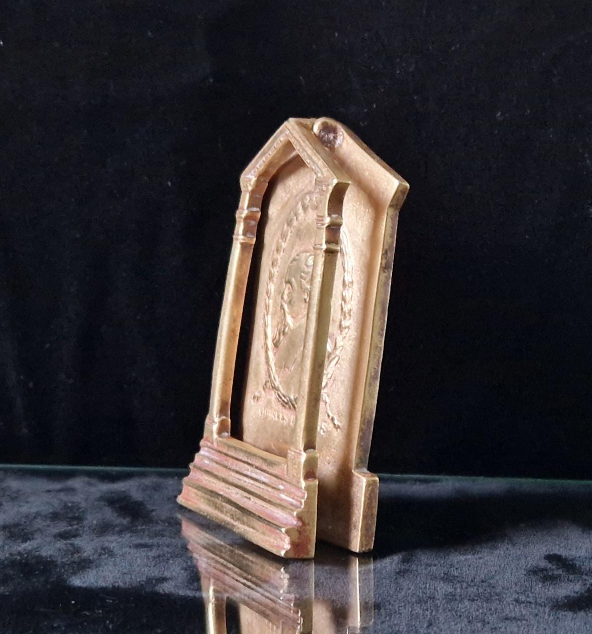 Antique Charles Dickens Solid Brass Door Knocker Edwardian