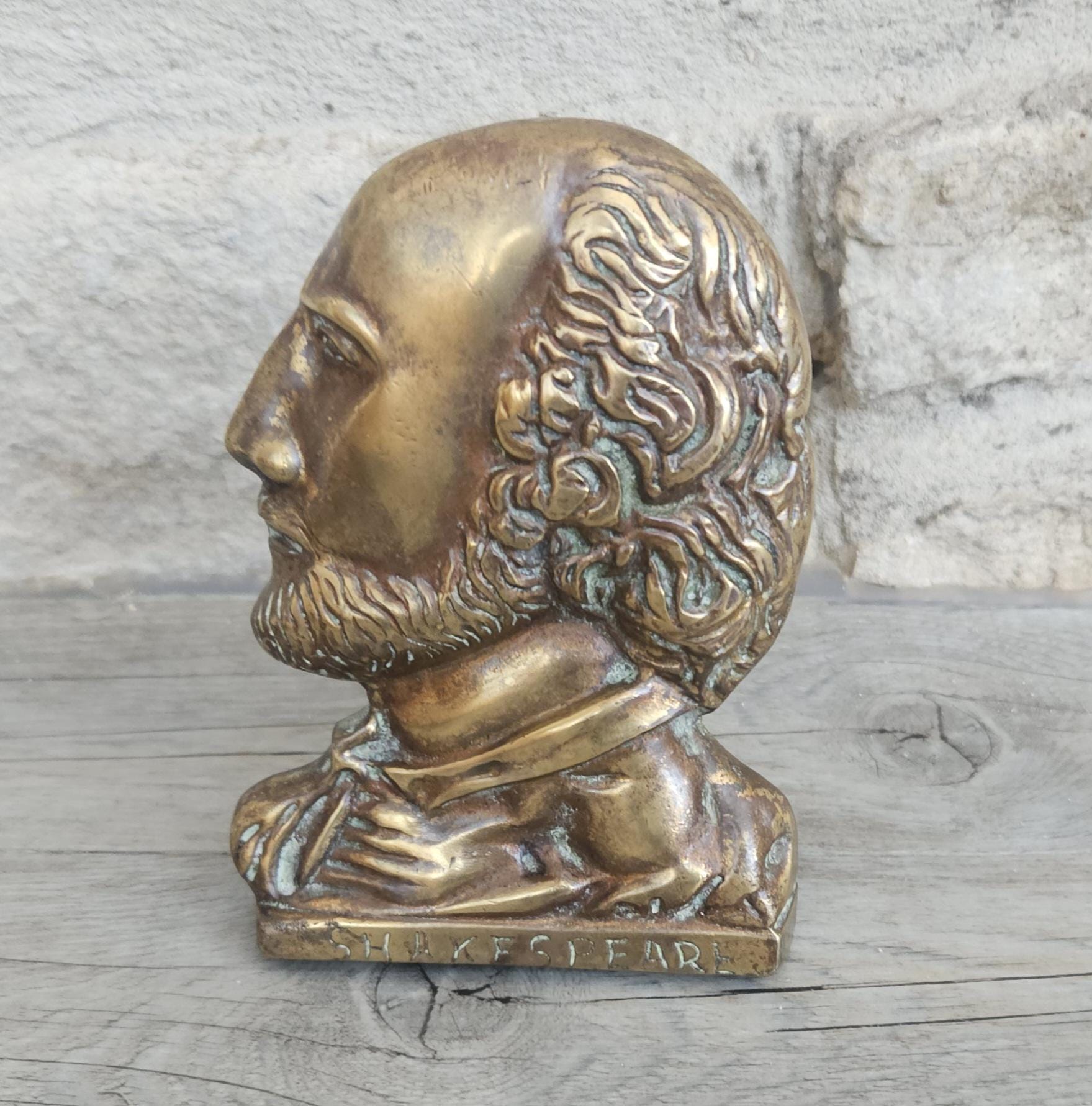 Vintage Brass William Shakespear Door Knocker 12cm X 9cm