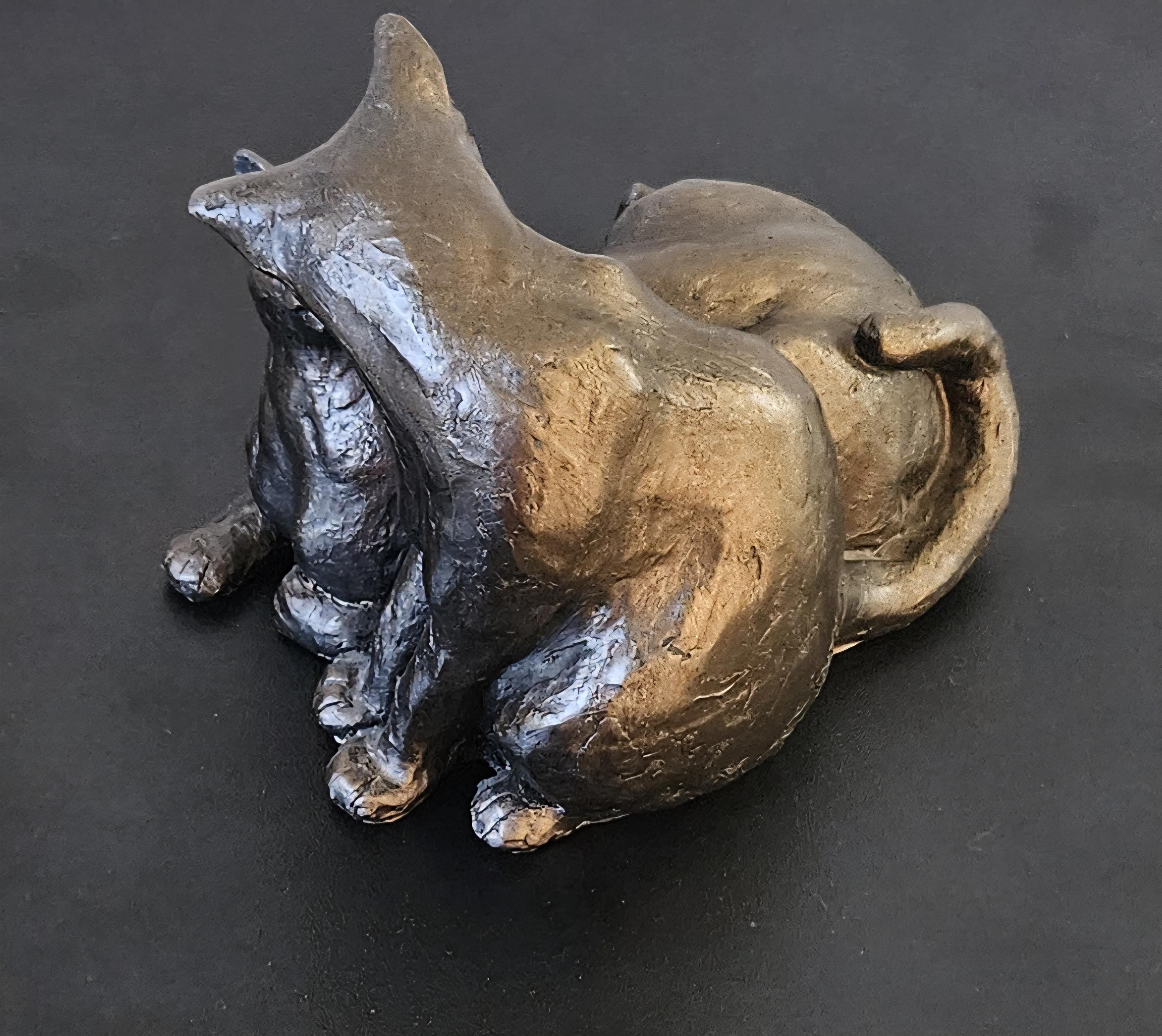 Frith Cats Sculpture Figurine Ornament Felix and Oscar Made in England Cold Cast Bronze-Resin