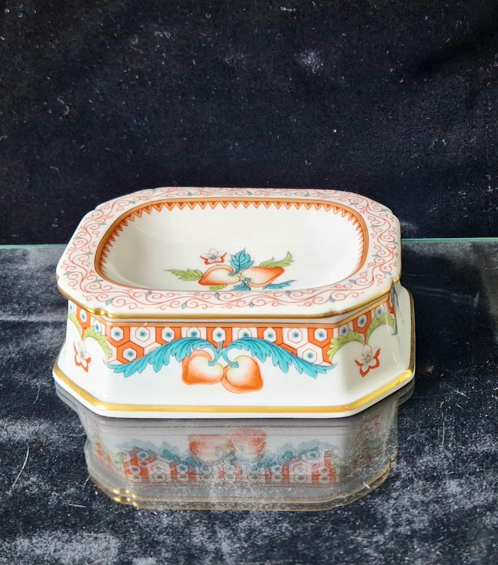 Vintage Vista Alegre Salt Open Table Trencher Fruit & Gilt Pattern