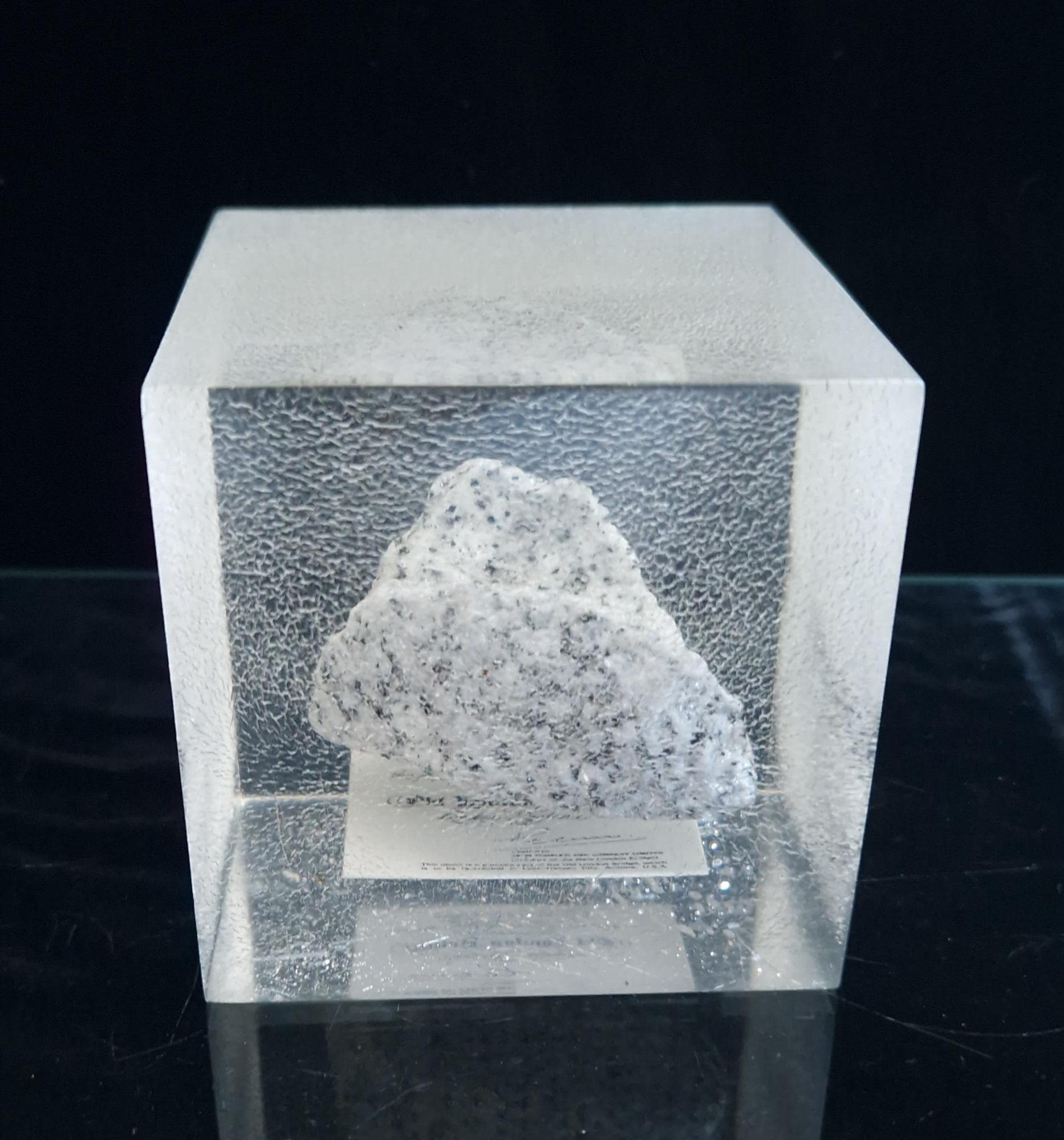 Vintage Lucite Cube Piece Of Old London Bridge Encapsulated Paperweight