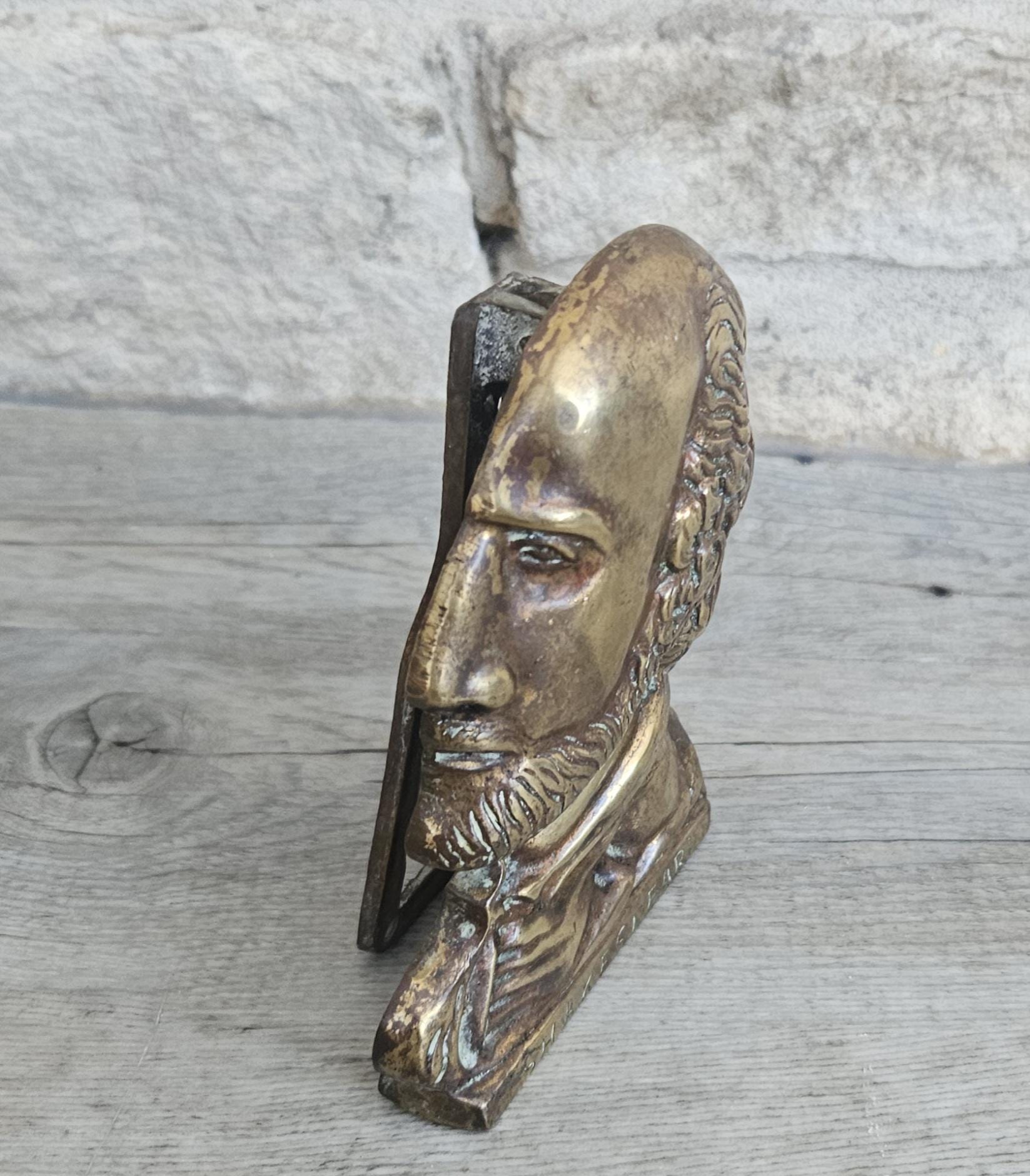 Vintage Brass William Shakespear Door Knocker 12cm X 9cm