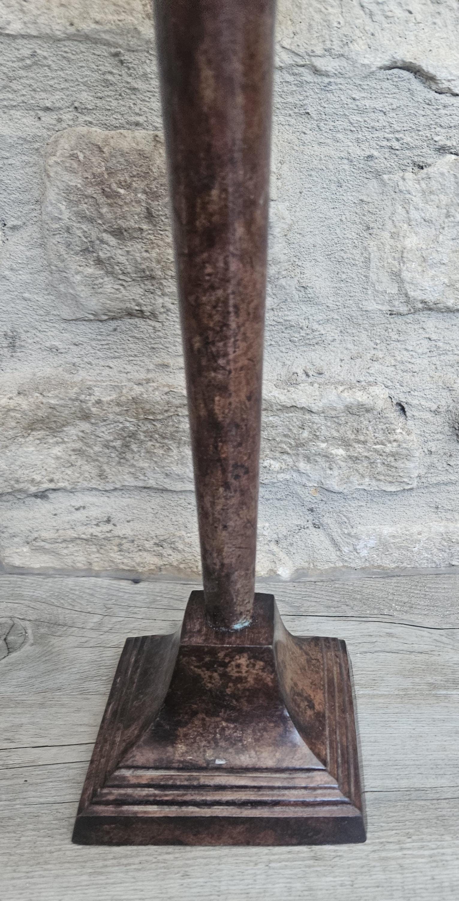 Vintage Art Deco Style Pair Tall Metal Candlesticks Candle Holders 35cm Tall Taper Candlesticks Tall