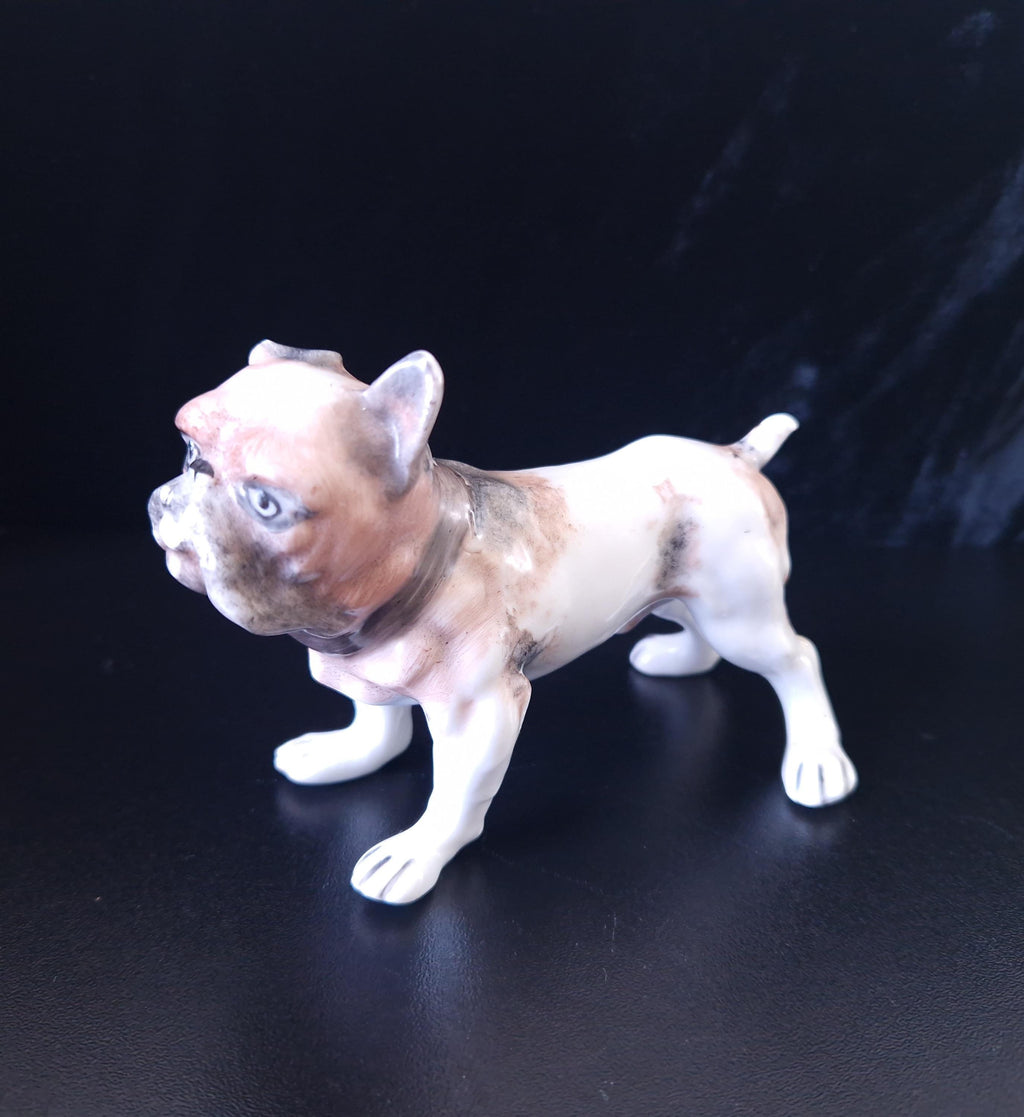 Early 20th Century Hand Painted Ceramic English Bulldog Figure 12cm