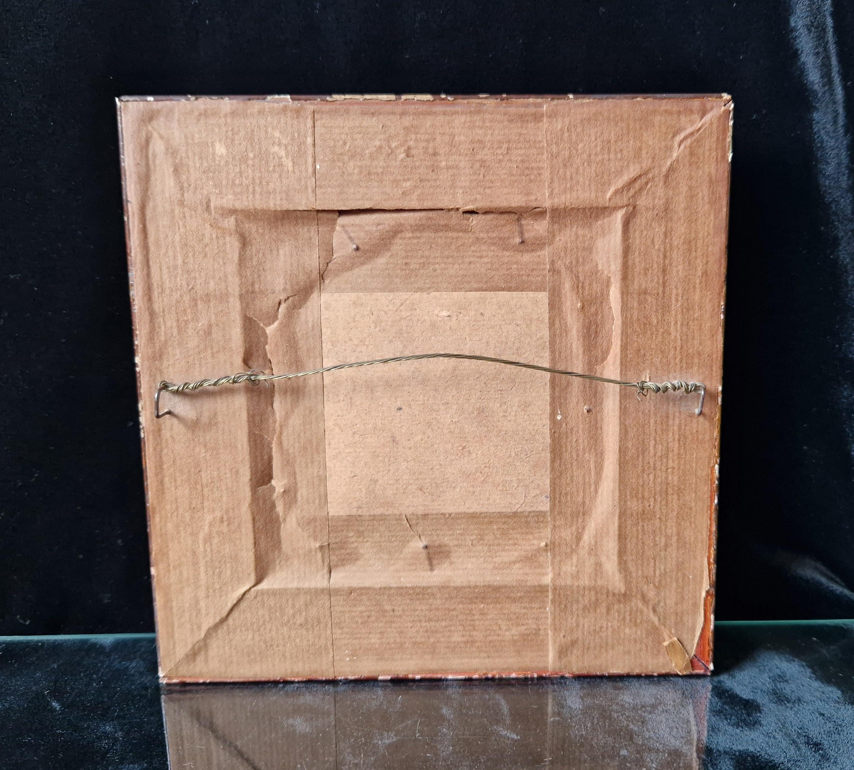 Fine Victorian Woven Silk Framed & Mounted Miniature Artwork 'Rural Lovers' Very Rare.