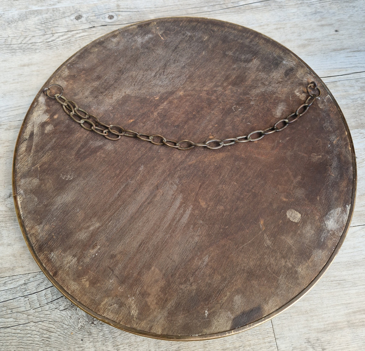 Vintage 1940s Brass Porthole Convex Mirror, 37cm Nautical Butler Wall Decor