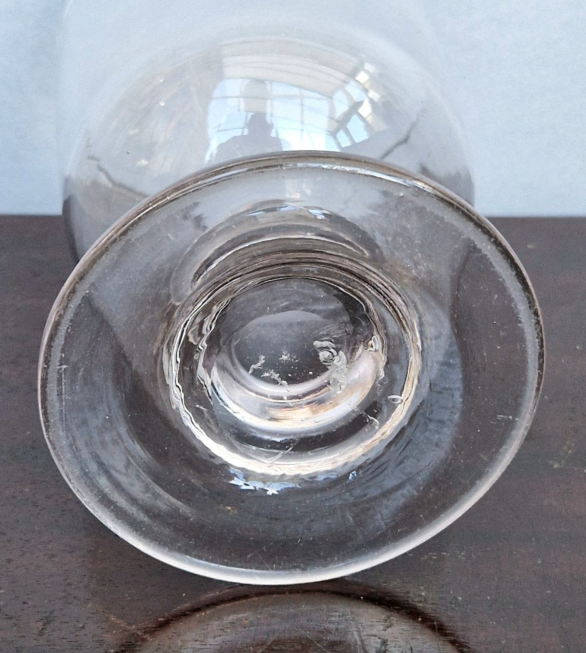 Antique Glass Rummer, Amethyst Tint, U-Shaped Bowl, Baluster Stem, Heavy Foot, 19th Century Collectible Barware