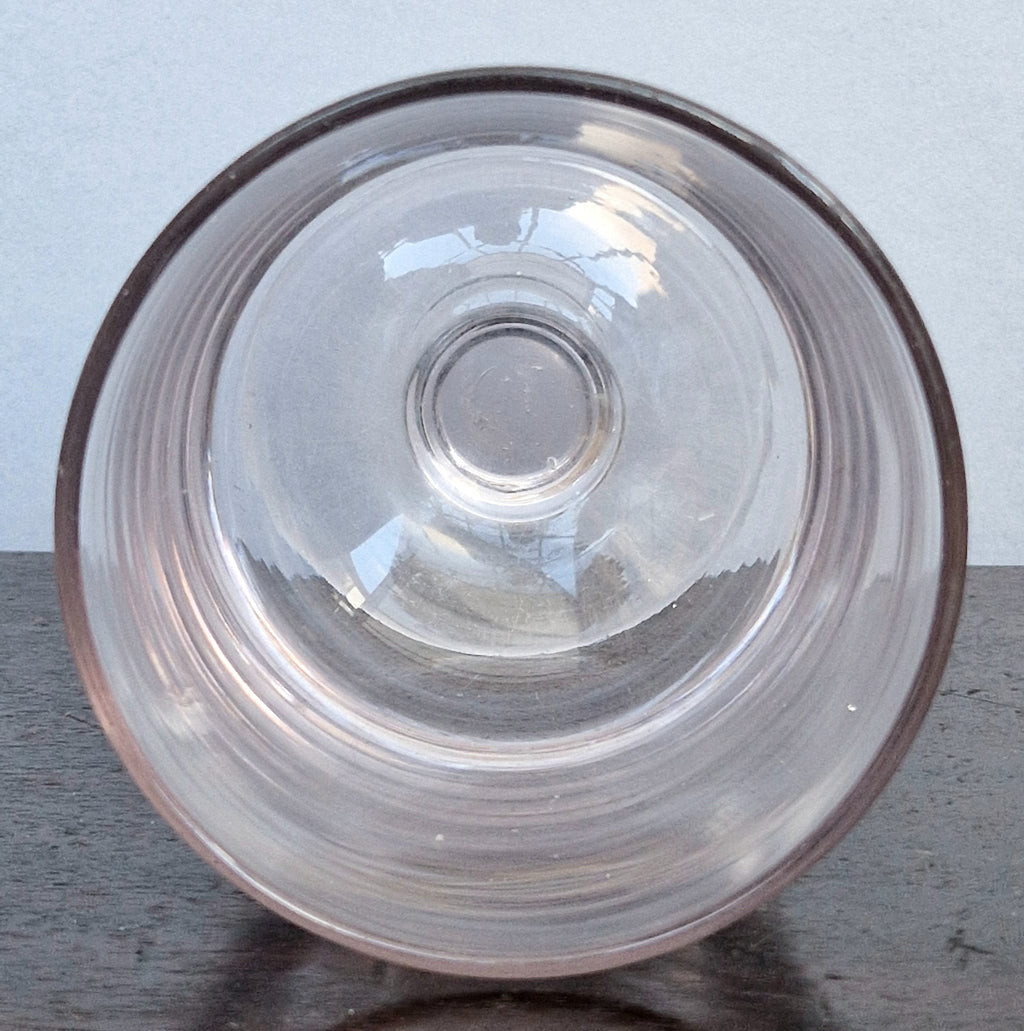 Antique Glass Rummer, Amethyst Tint, U-Shaped Bowl, Baluster Stem, Heavy Foot, 19th Century Collectible Barware