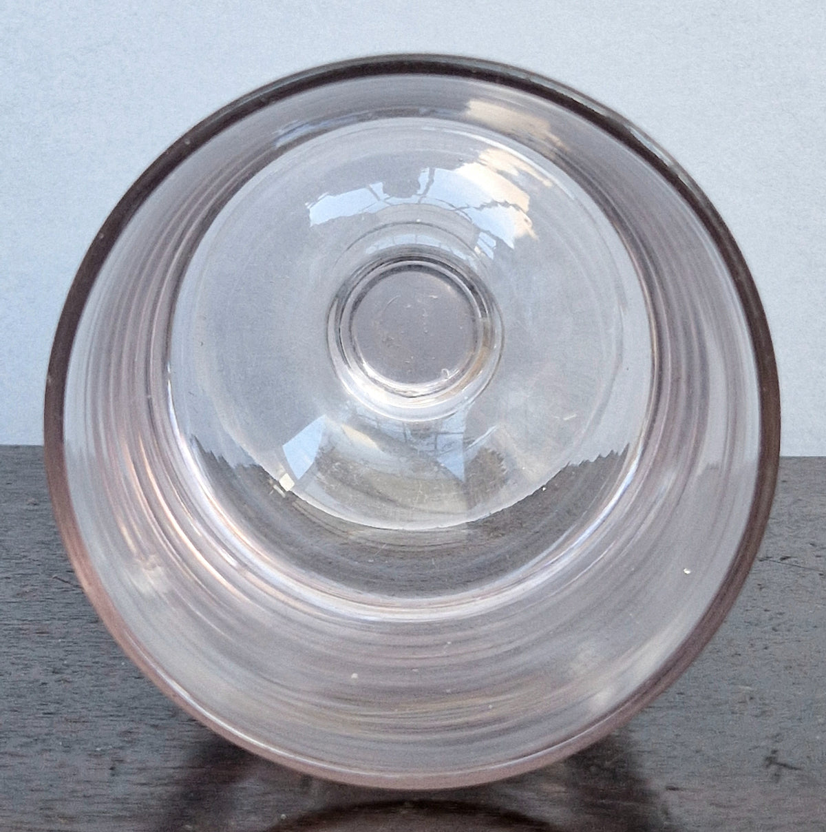 Antique Glass Rummer, Amethyst Tint, U-Shaped Bowl, Baluster Stem, Heavy Foot, 19th Century Collectible Barware