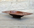 Vintage Trobriand Islands Papua New Guinea Hand Carved Kwila Wood Tribal Feast Bowl Inlay