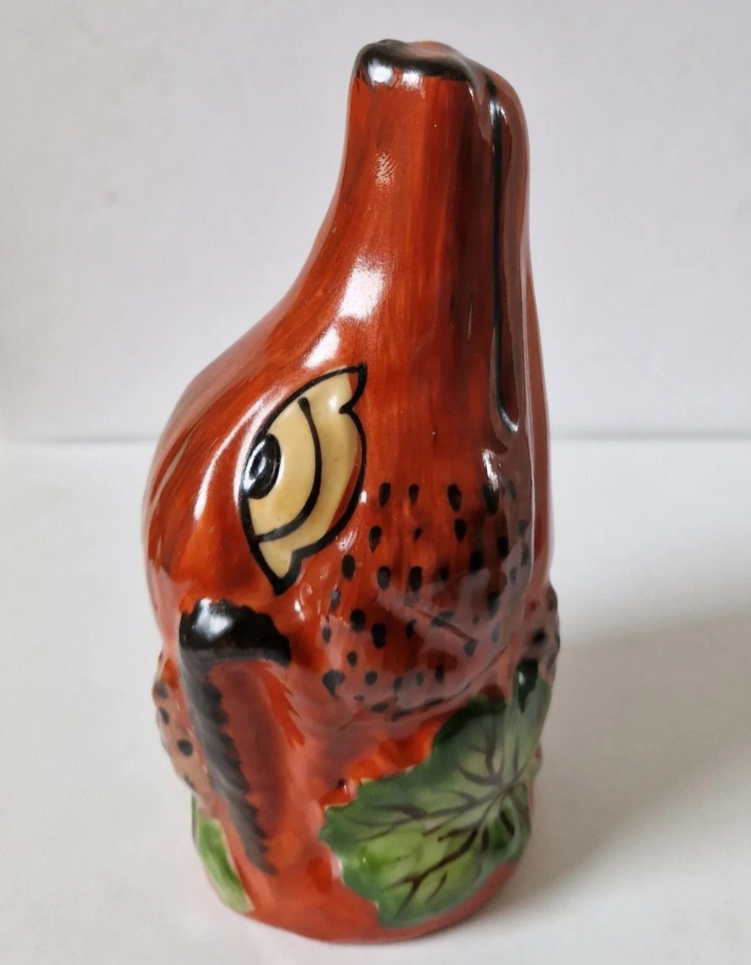 Aesop's Fables Ceramic Fox Head & Grapes Stirrup Cup Antique 19th Century Staffordshire Pottery Rare