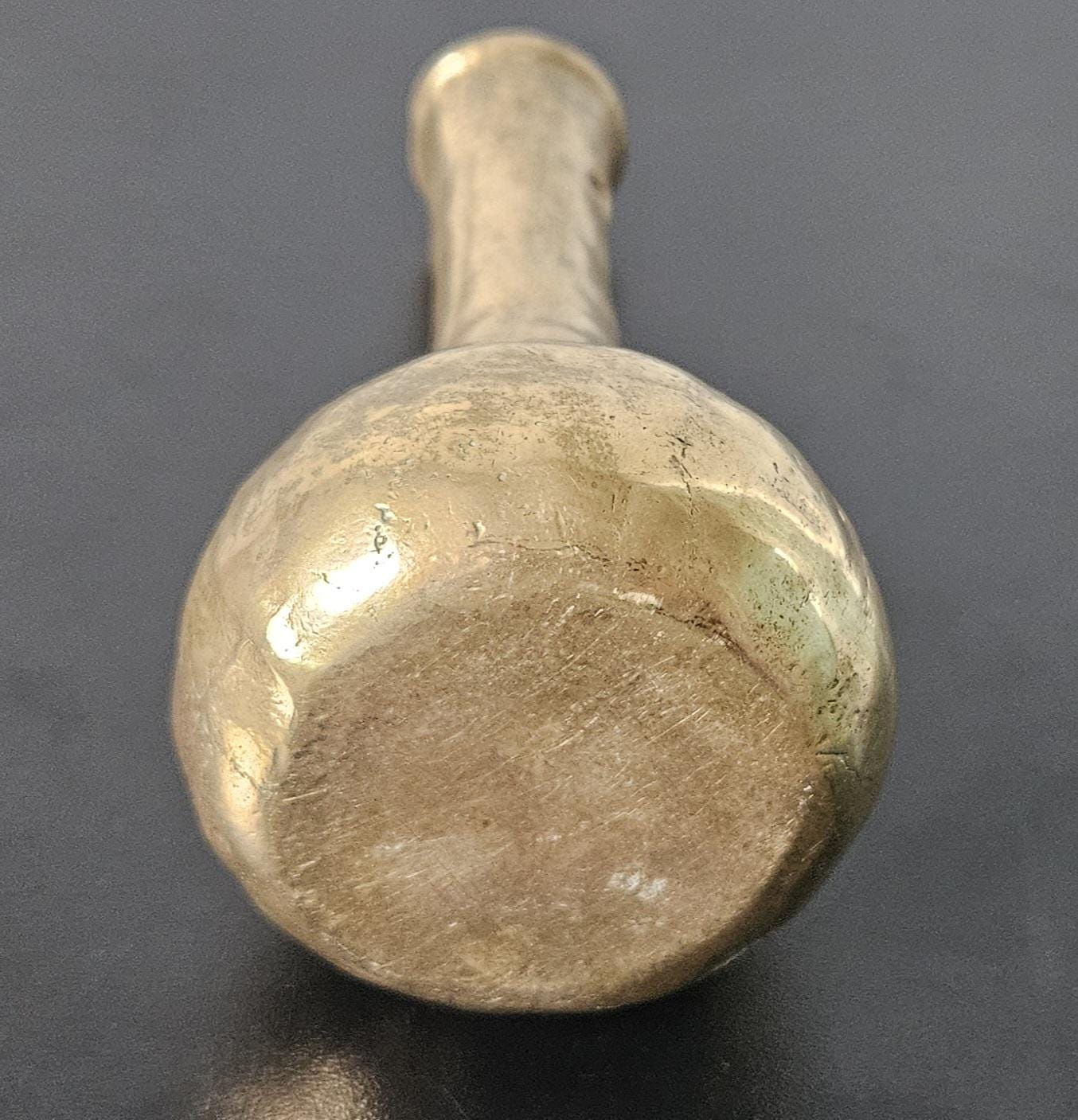 Midcentury Bronze Bud Vase Brutalist 15cm Tall. Vintage Minimalist Bronze Vase Heavy