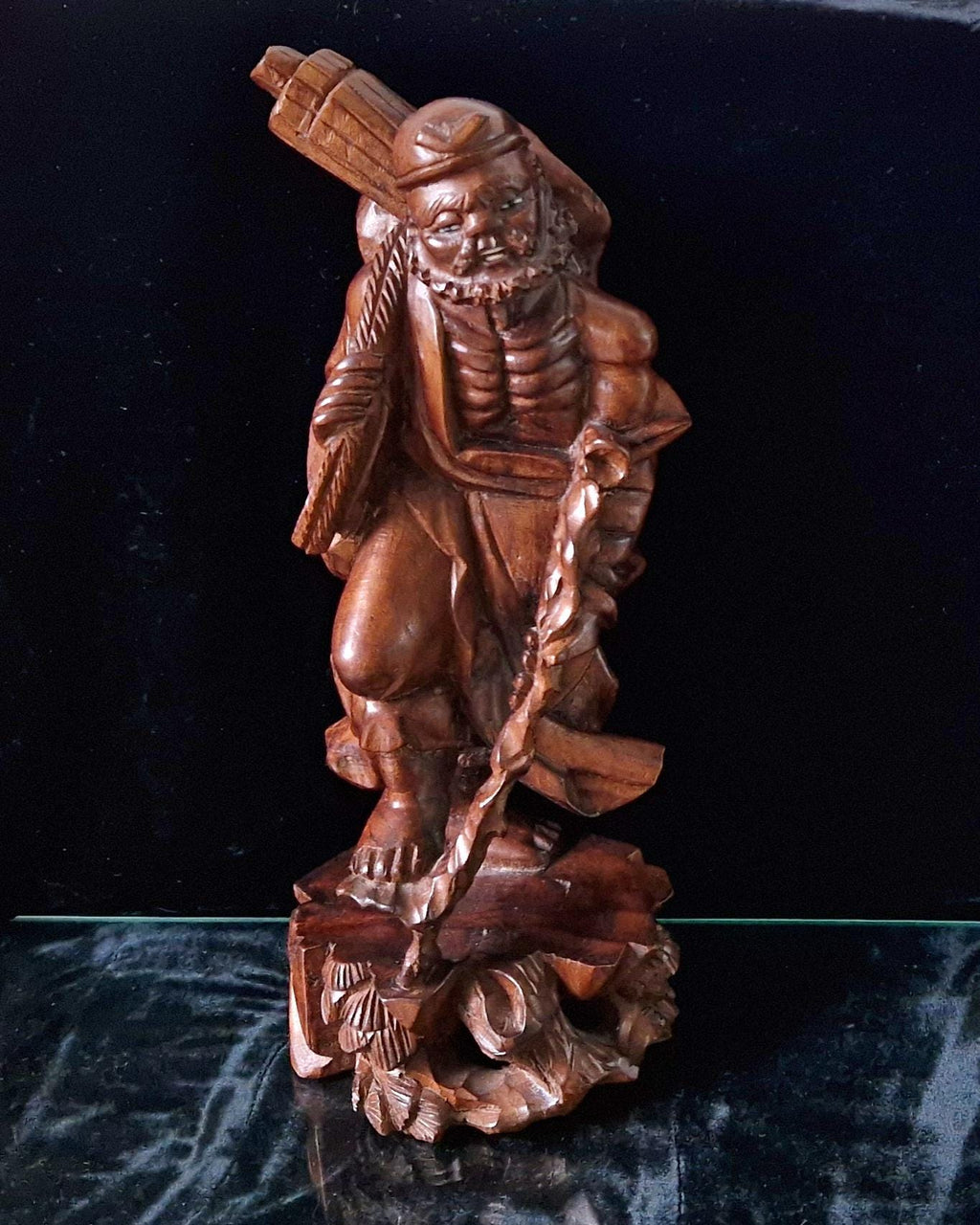 Antique Li Tieh Kuai Chinese Boxwood Root Carving Spirit Traveler Of The Eight Immortals Figure