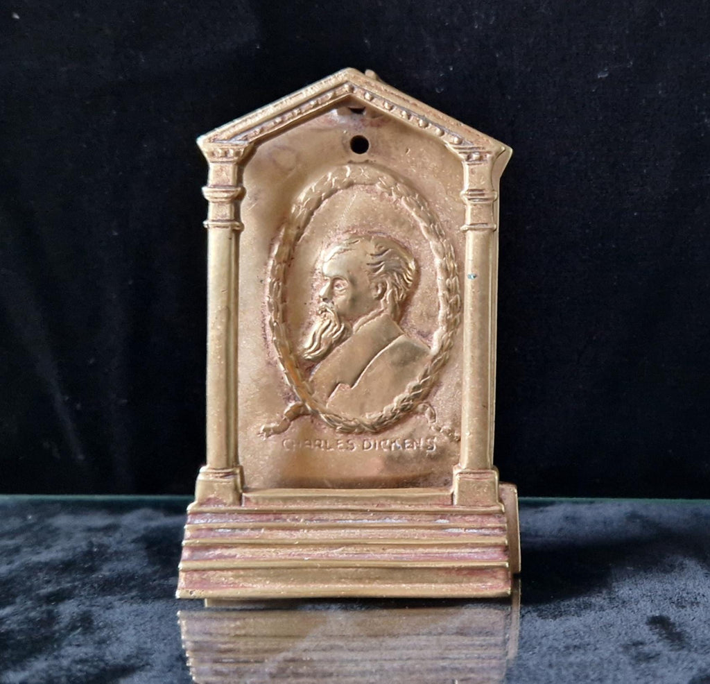 Antique Charles Dickens Solid Brass Door Knocker Edwardian