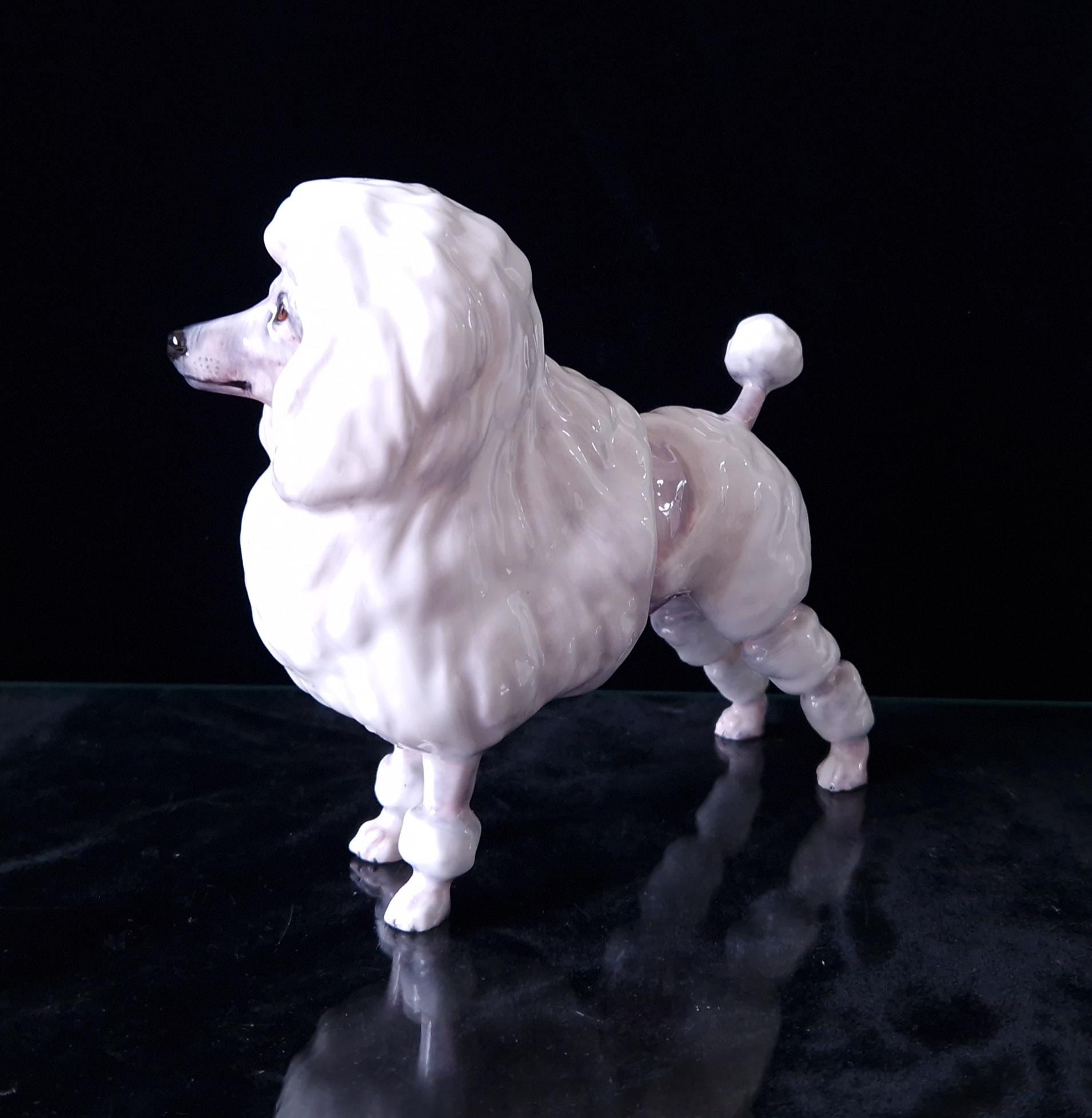 Royal Doulton Vintage White Poodle Dog Ceramic Figurine HN2631 by Peggy Davis 1952-85
