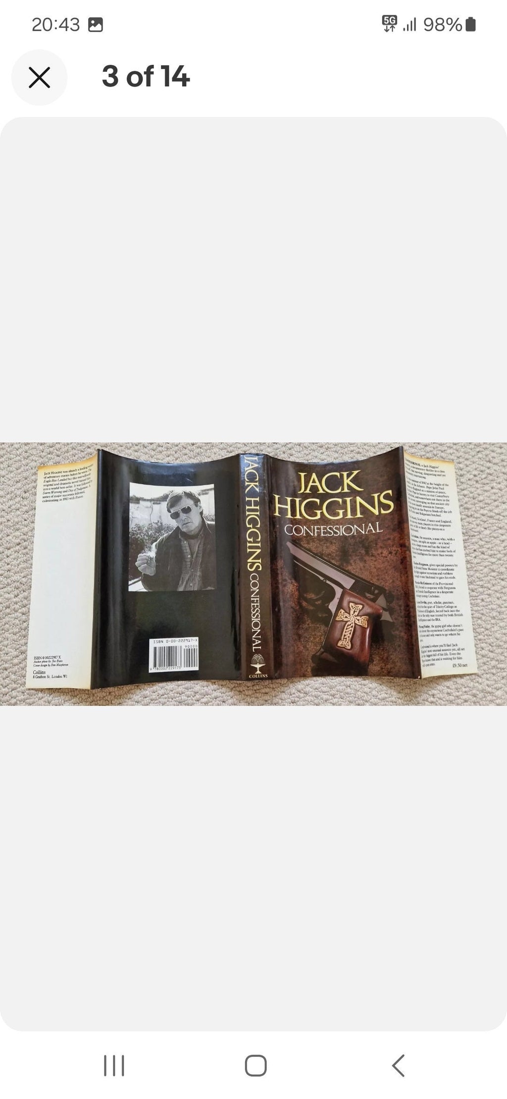 Confessional Jack Higgins First Edition Signed 1985 Hardback Collins VGC