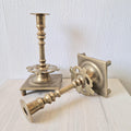18th Century Solid Turned Brass Russian Sabbat Candle Holder Sticks Very Rare