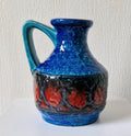 Bay Keramik West German Fat Lava Pottery Jug Vase: Mid-Century Op Art
