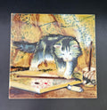 Large Decorative Cat Trivet Tile Wall Hanging or Trivet 20cm X 20cm