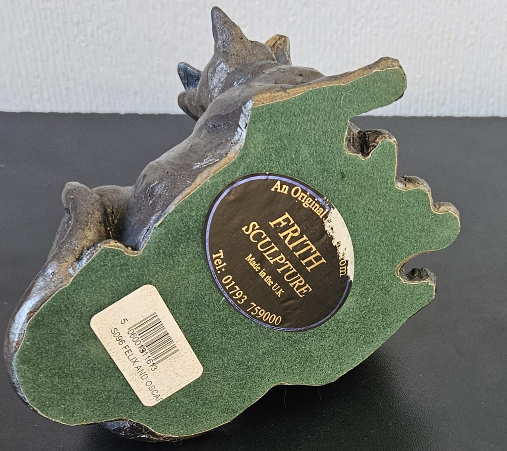 Frith Cats Sculpture Figurine Ornament Felix and Oscar Made in England Cold Cast Bronze-Resin