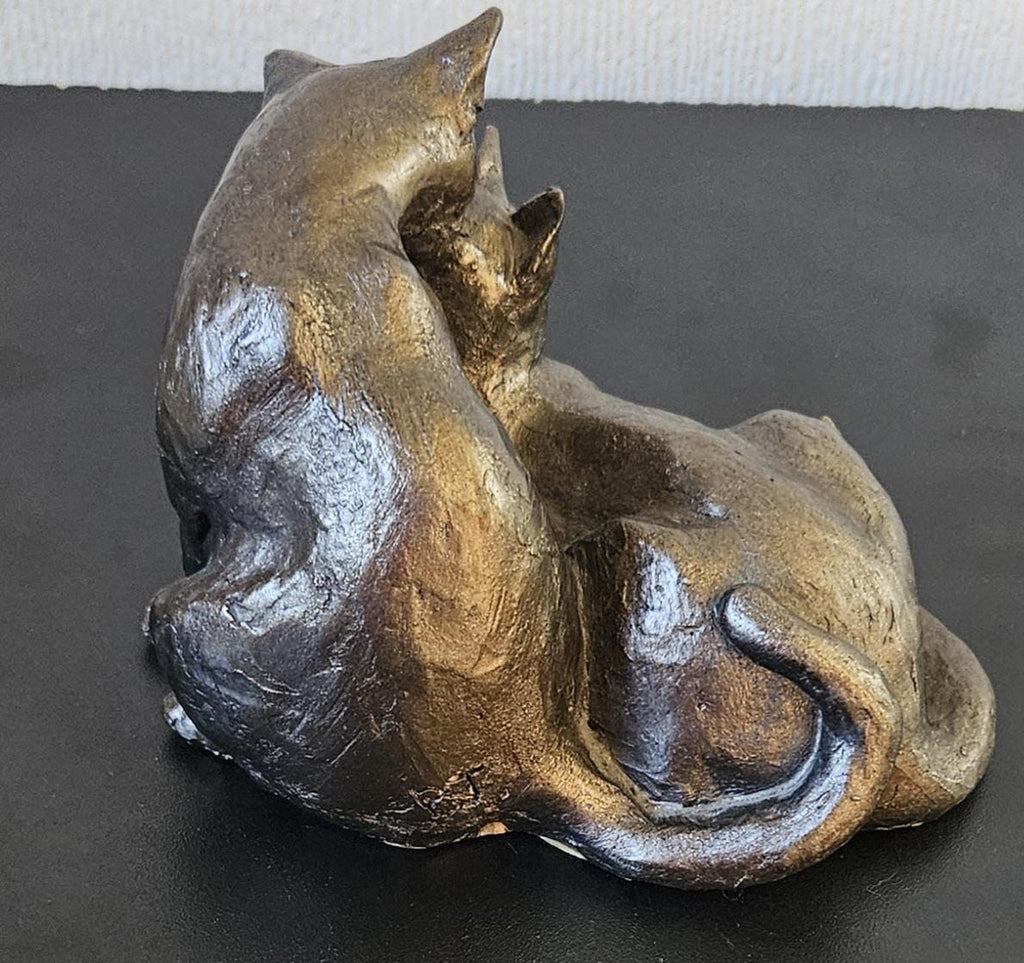 Frith Cats Sculpture Figurine Ornament Felix and Oscar Made in England Cold Cast Bronze-Resin