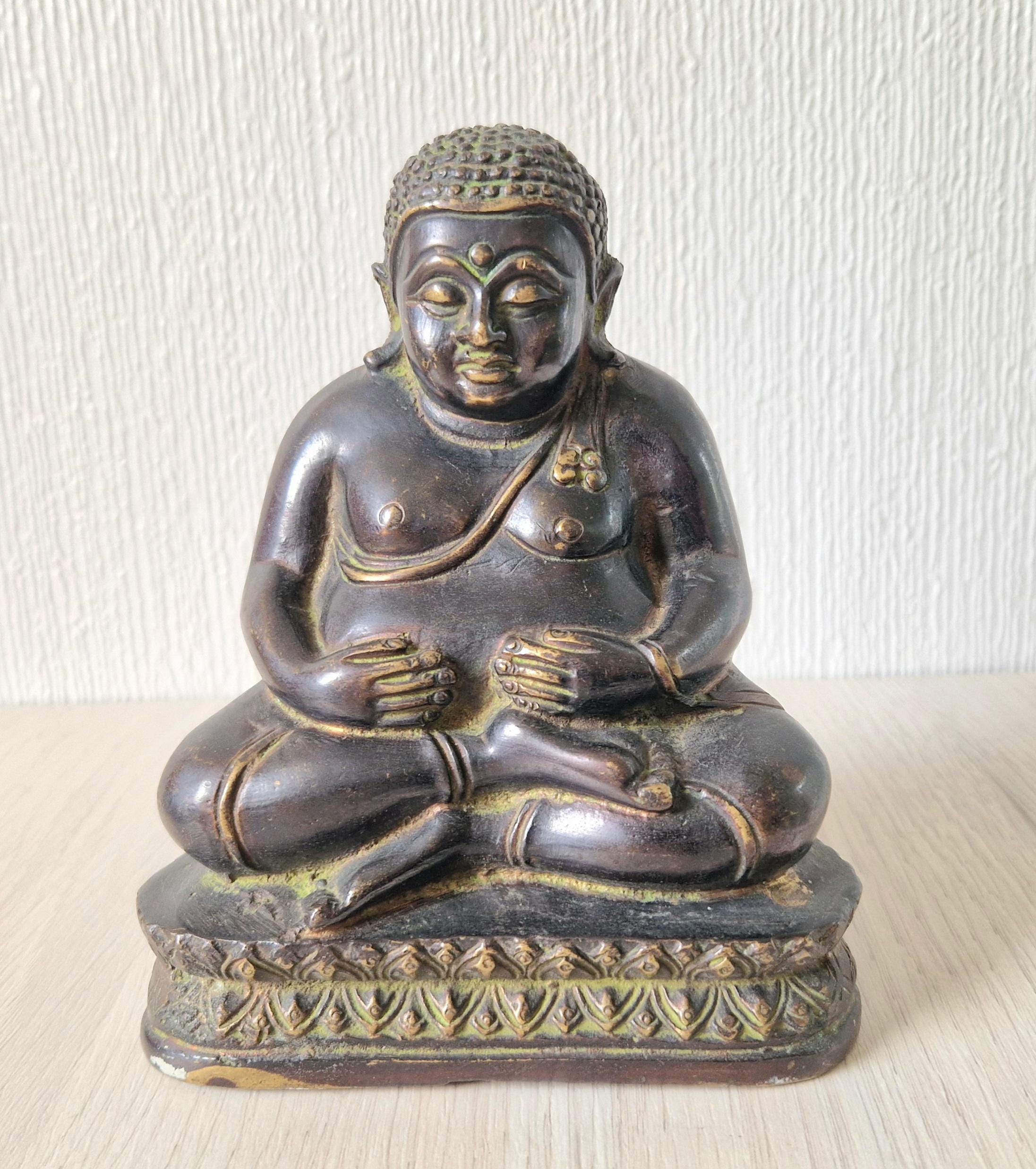 19th Century Bronze Sculpture of Phra Sangkachai Thai Buddhist Seated Diety