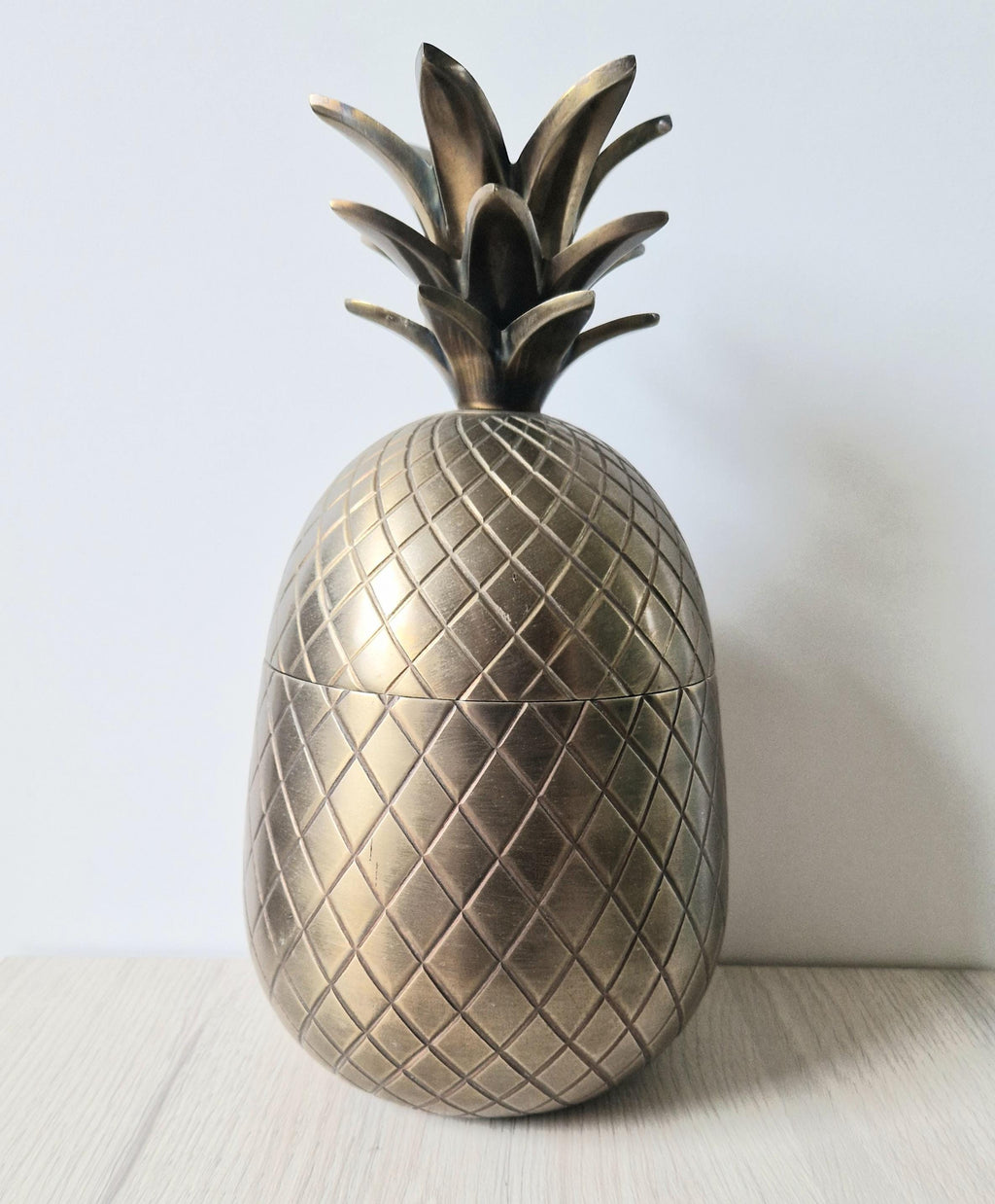 Vintage 1980s Extra Large Gold Metal Pineapple Ice Bucket 30cm