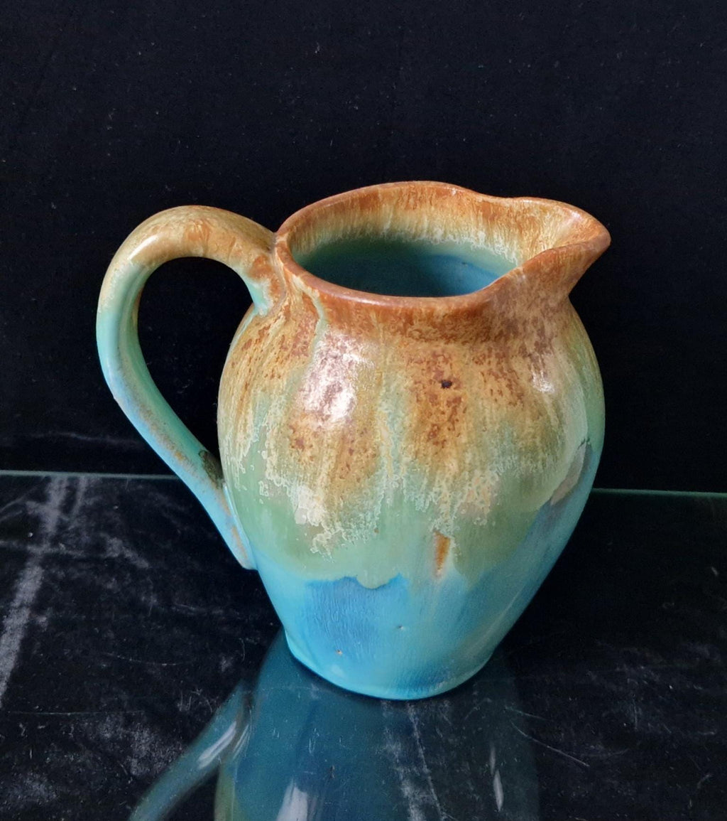 Antique Art Nouveau Rambervillers Glazed Pottery Pitcher, Early 20th Century