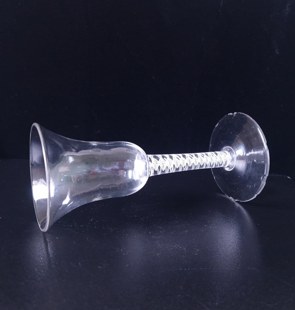 18th Century Wine Glass, Opaque Airtwist Stem (Chipped Foot)