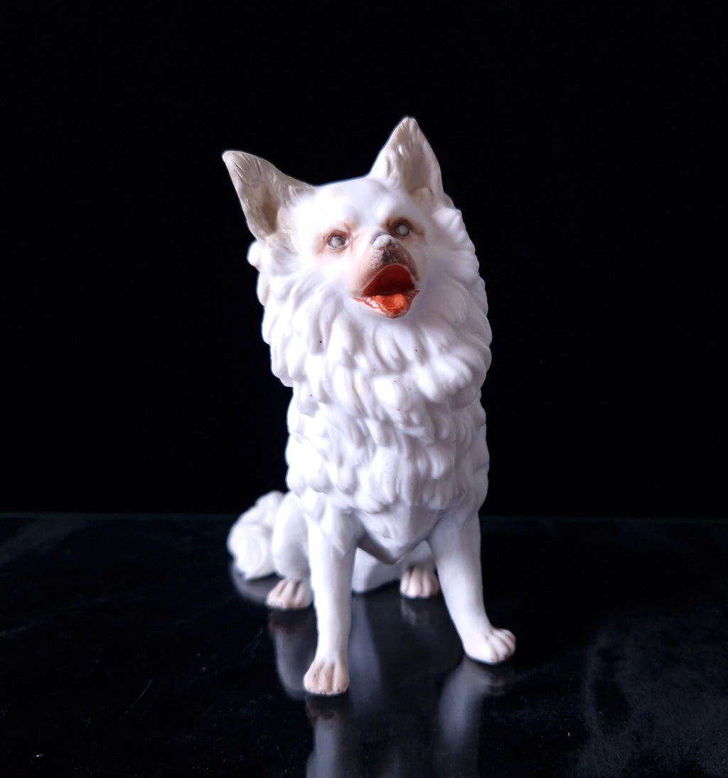 Antique Heubach Bisque Spitz Dogs: German Figures, Circa 1864-1880