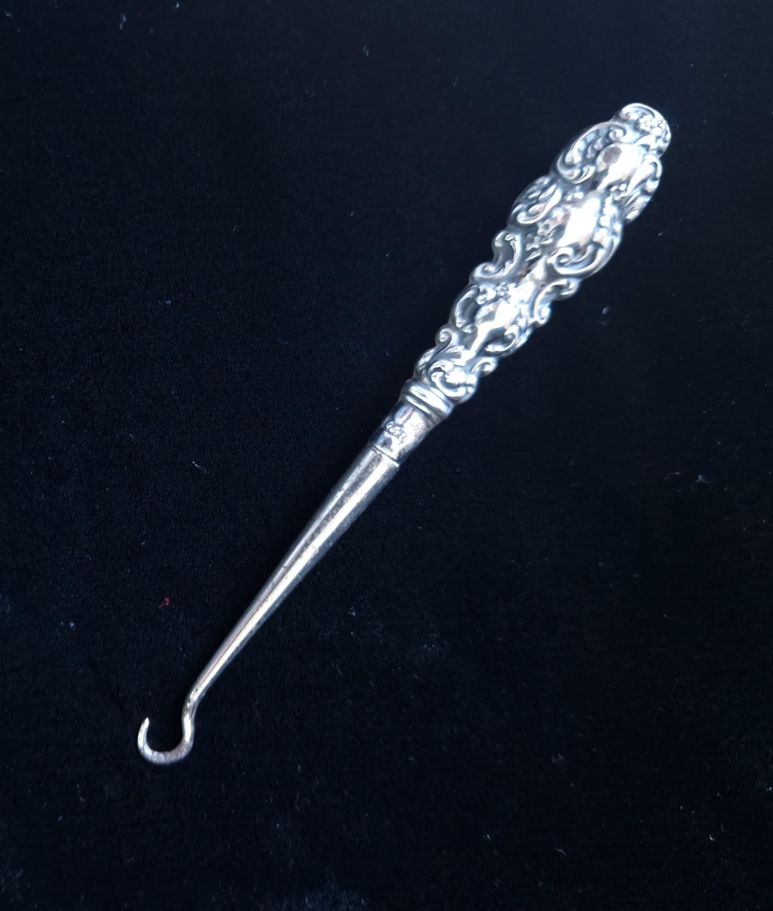 Antique Sterling Silver Button Puller Full Hallmarks Sheffield C1892