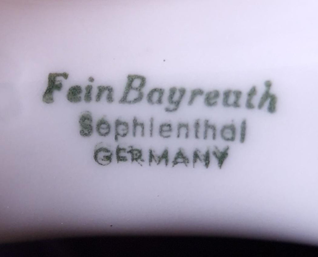 Vintage Fein Bayreuth Sophienthal Germany White & Gold Ram Figurine Abstract Pattern Rare