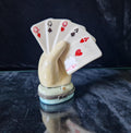 Vintage Rare Limoges Ceramic Poker Hand Full House Card Trinket Pill Box Casino