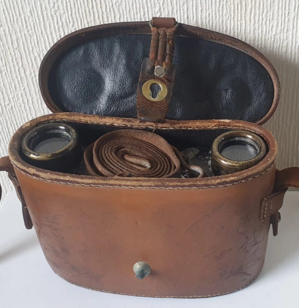 Carl Zeiss Jena Binoculars Telex 6x24 Original Case 1920's Serial # 1241666 Rare