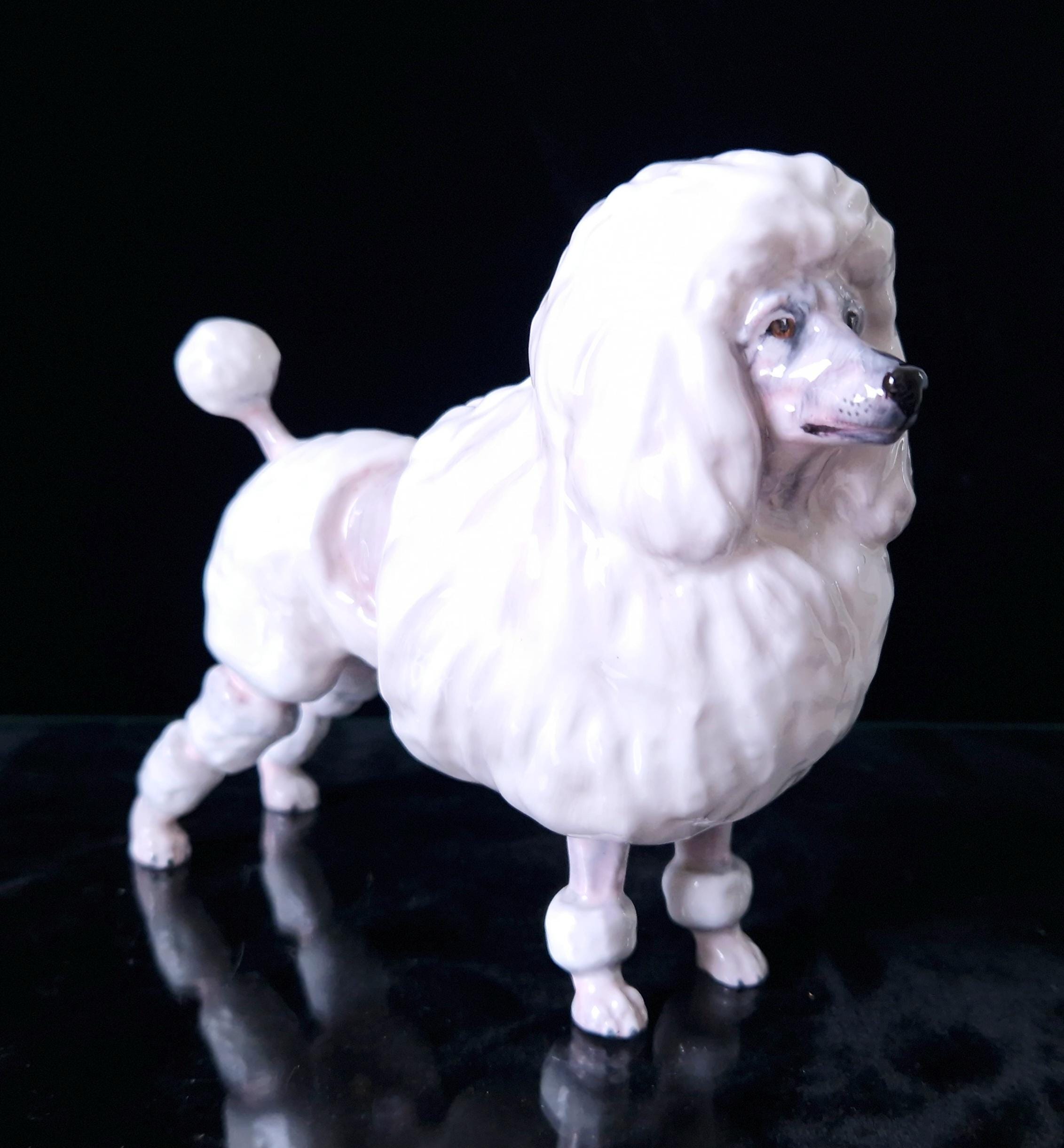 Royal Doulton Vintage White Poodle Dog Ceramic Figurine HN2631 by Peggy Davis 1952-85