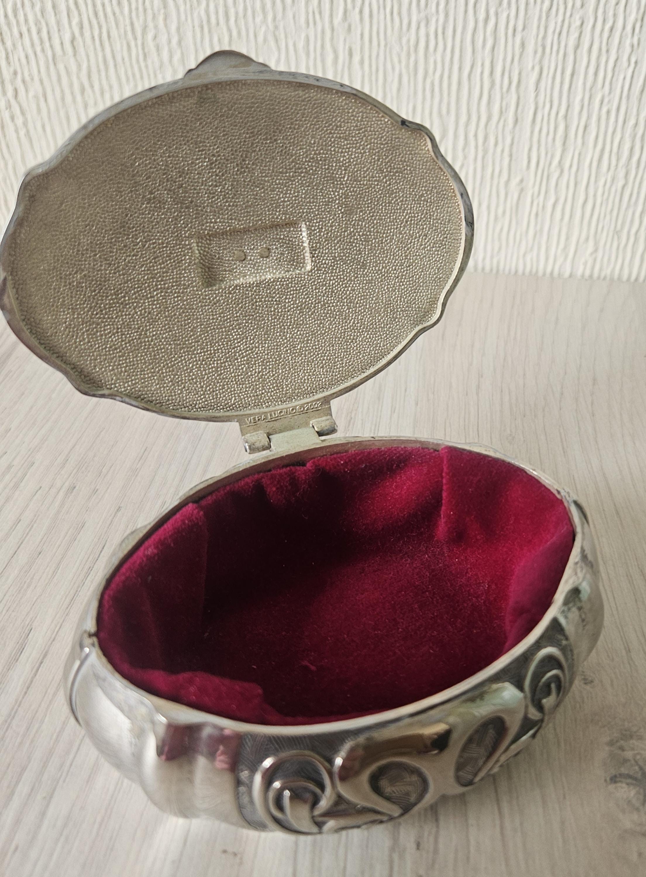 Vintage Silver Plated Trinket Box: Italian Vera Lucino, Intricate Design