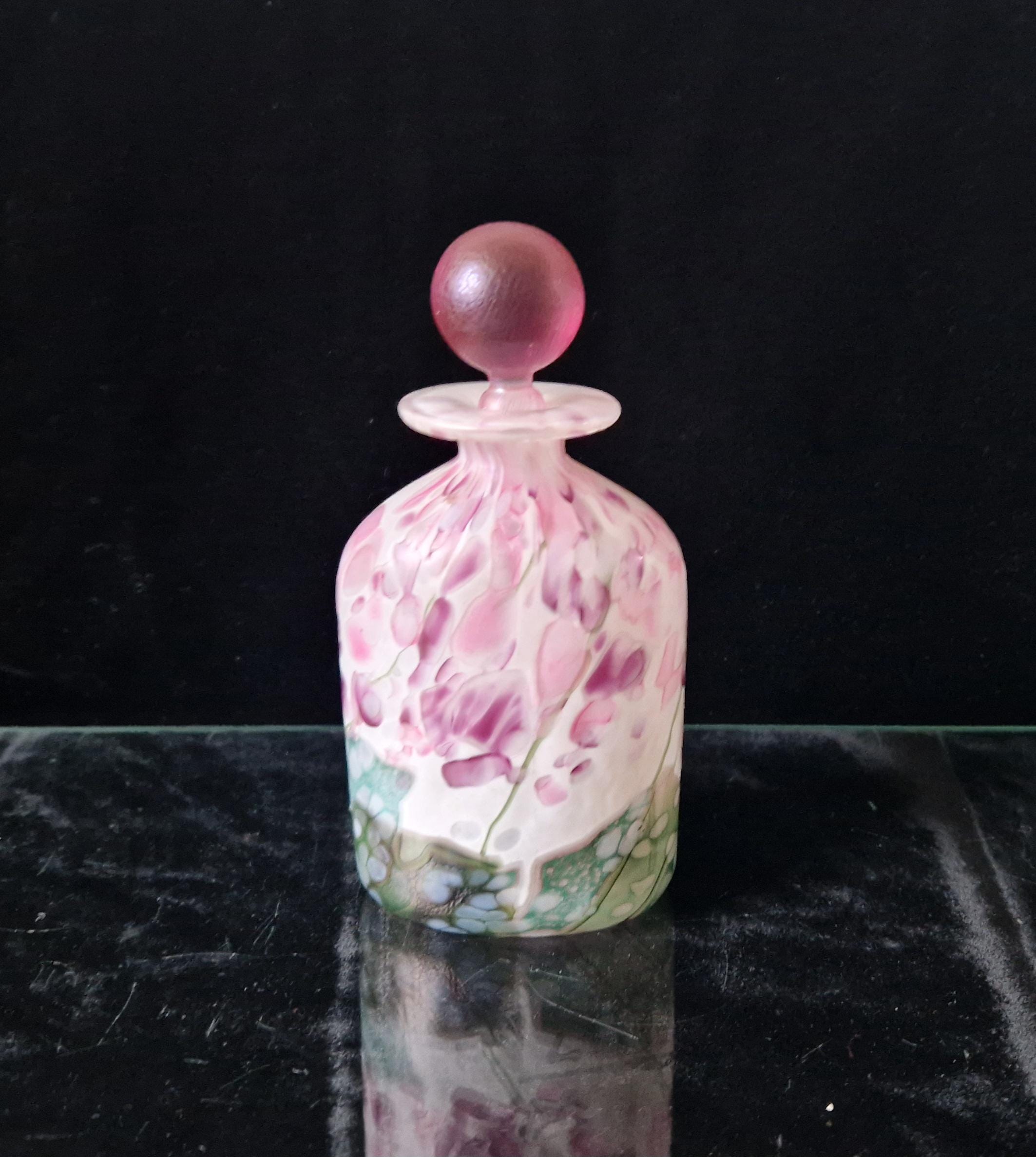 Vintage Isle Of White Glass Perfume Bottle, Lilac Flower Garden, Michael & Elizabeth Harris