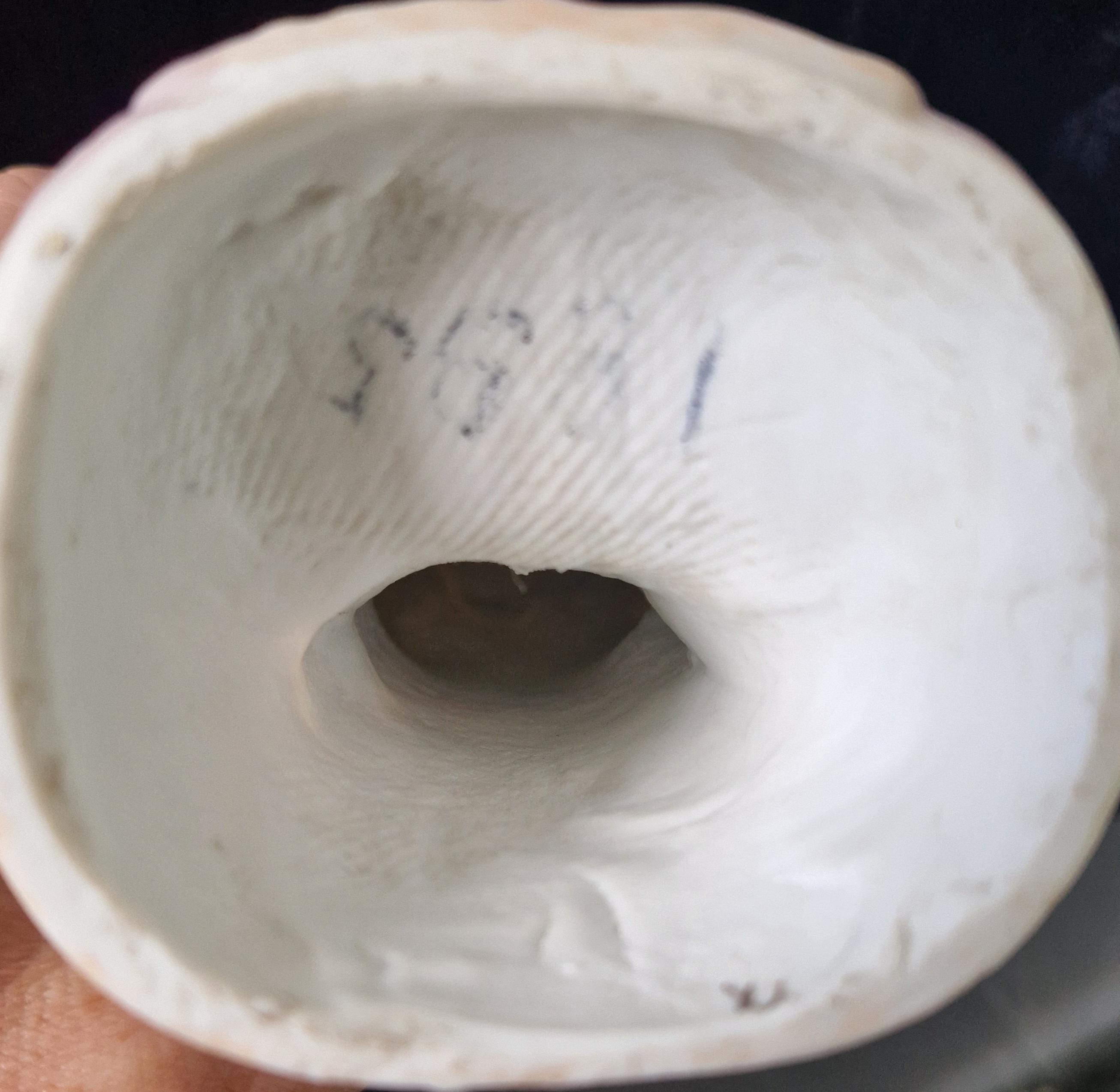 19th Century Continental Bisque Handpainted Fan Girl Figural 2 Candle Candelabra