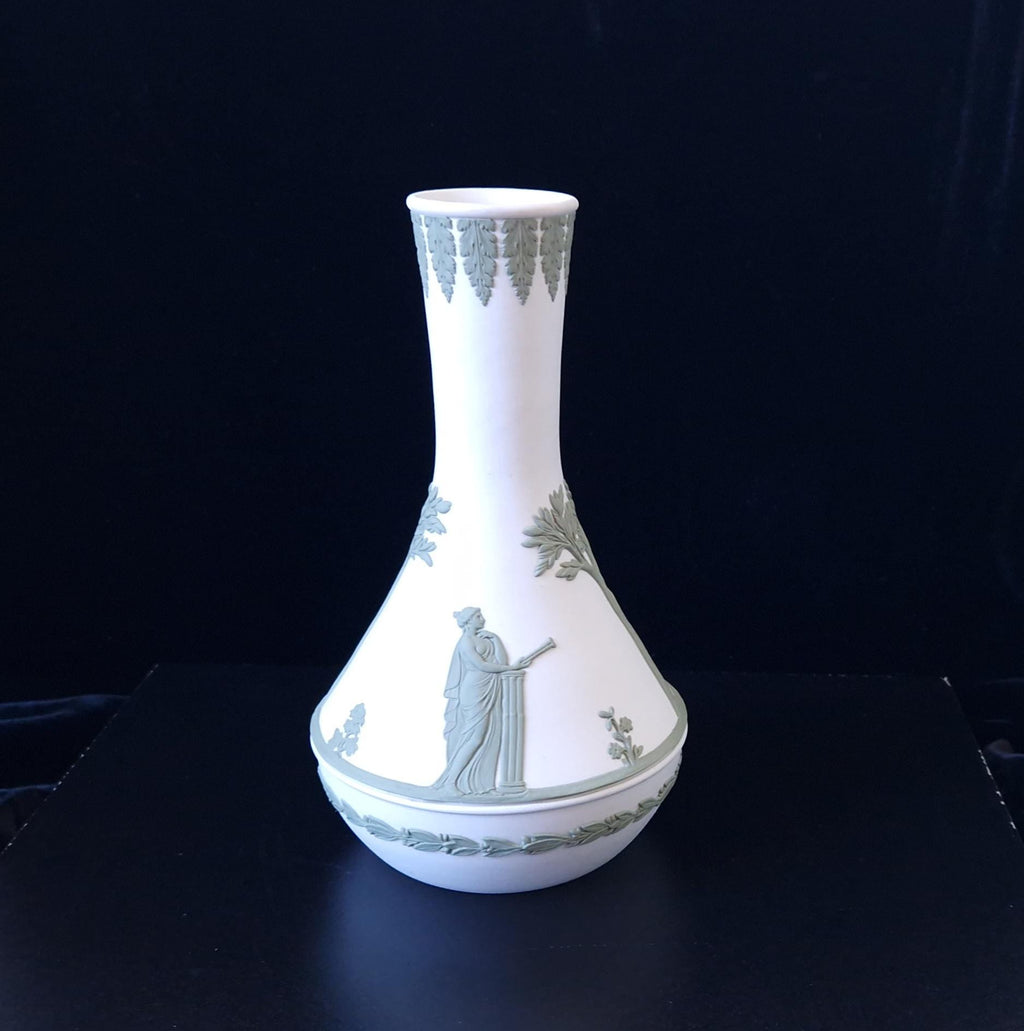 Vintage Wedgwood Jasperware Sage on White Parnassus Vase