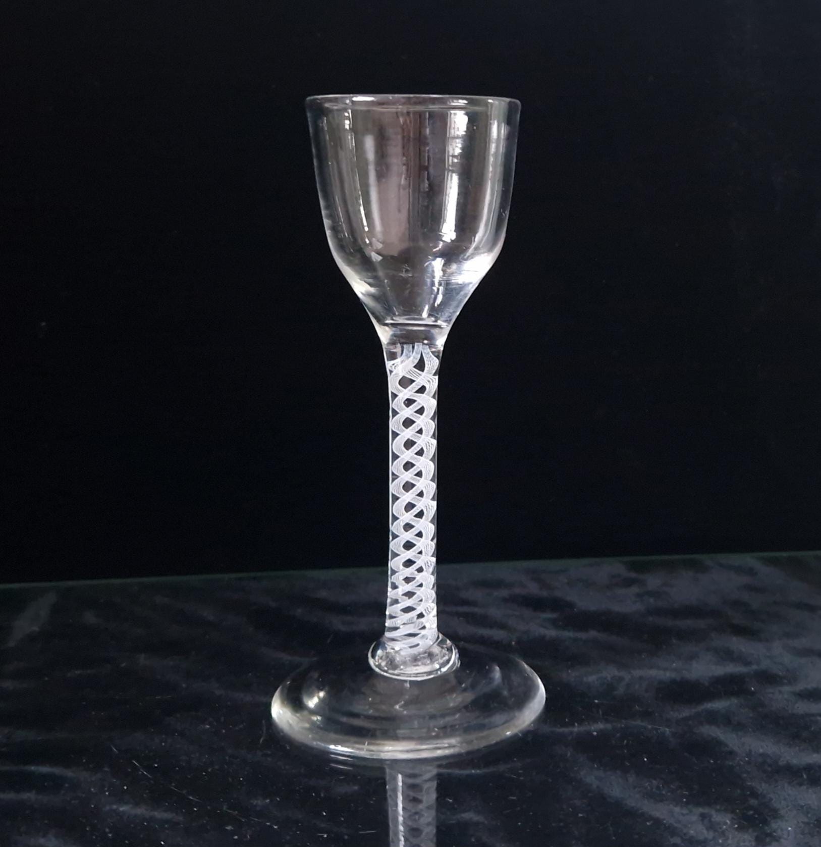 Georgian Opaque Twist Stem Wine Glass, c.1700s