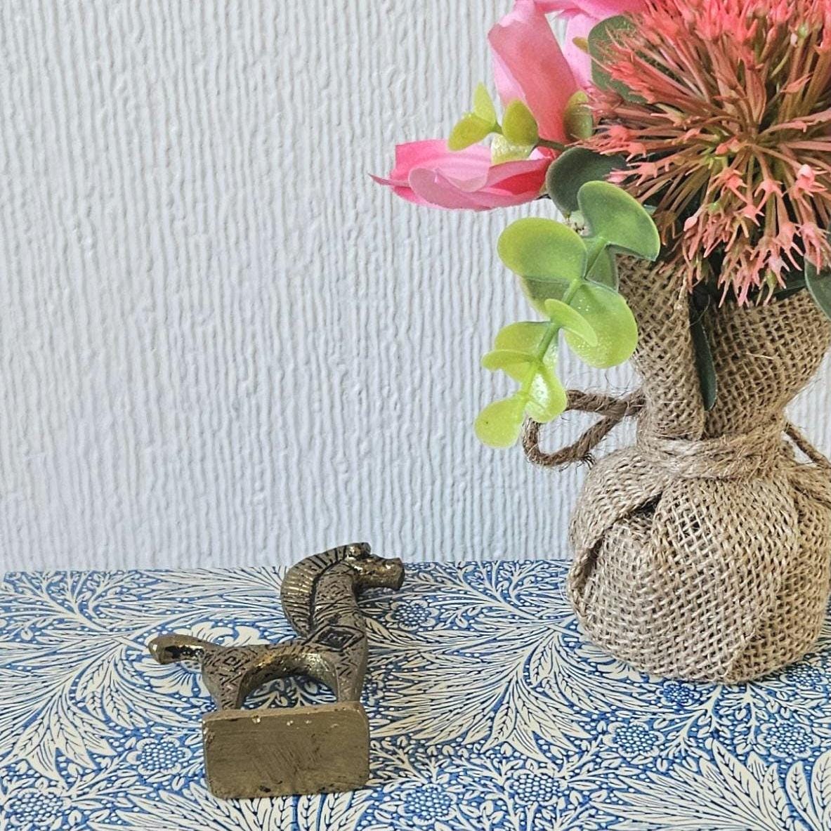 Mid-Century Brass Horse Figure: Greek Etruscan Style, 9cm Tall