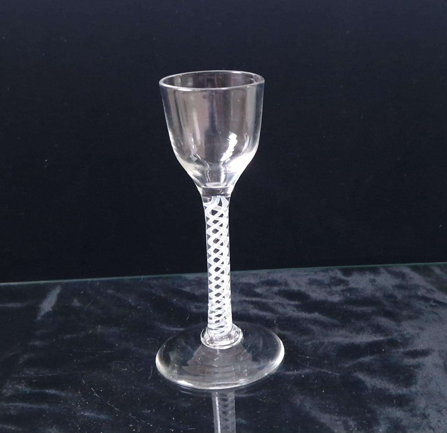 Georgian Opaque Twist Stem Wine Glass, c.1700s