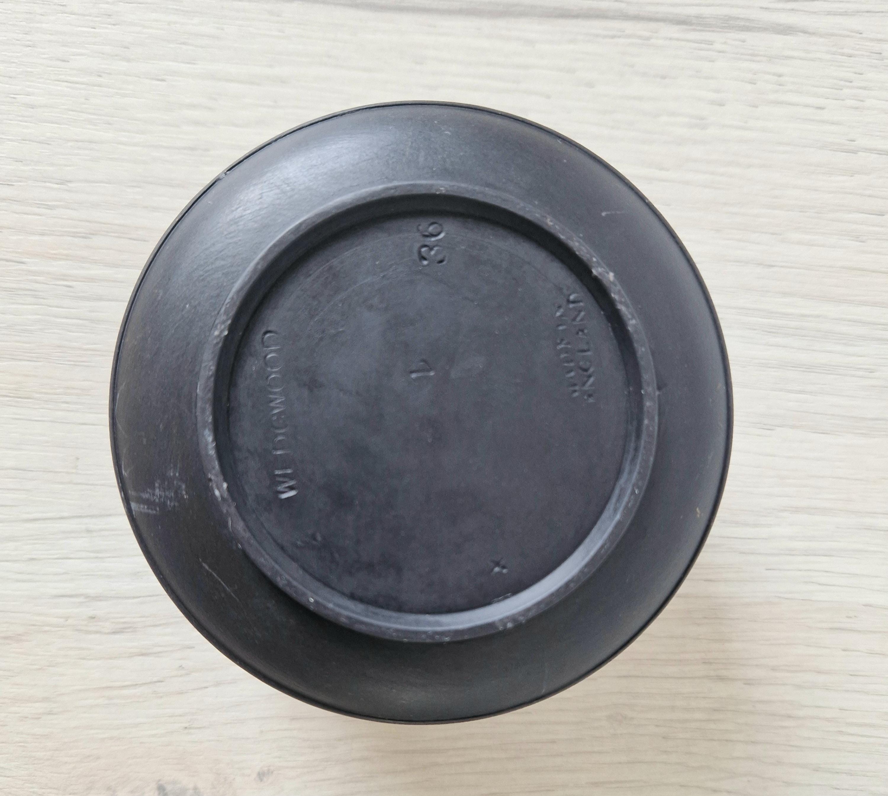 Vintage Black Basalt Wedgwood Neo-Classical Twin Handle Lidded Sugar Box