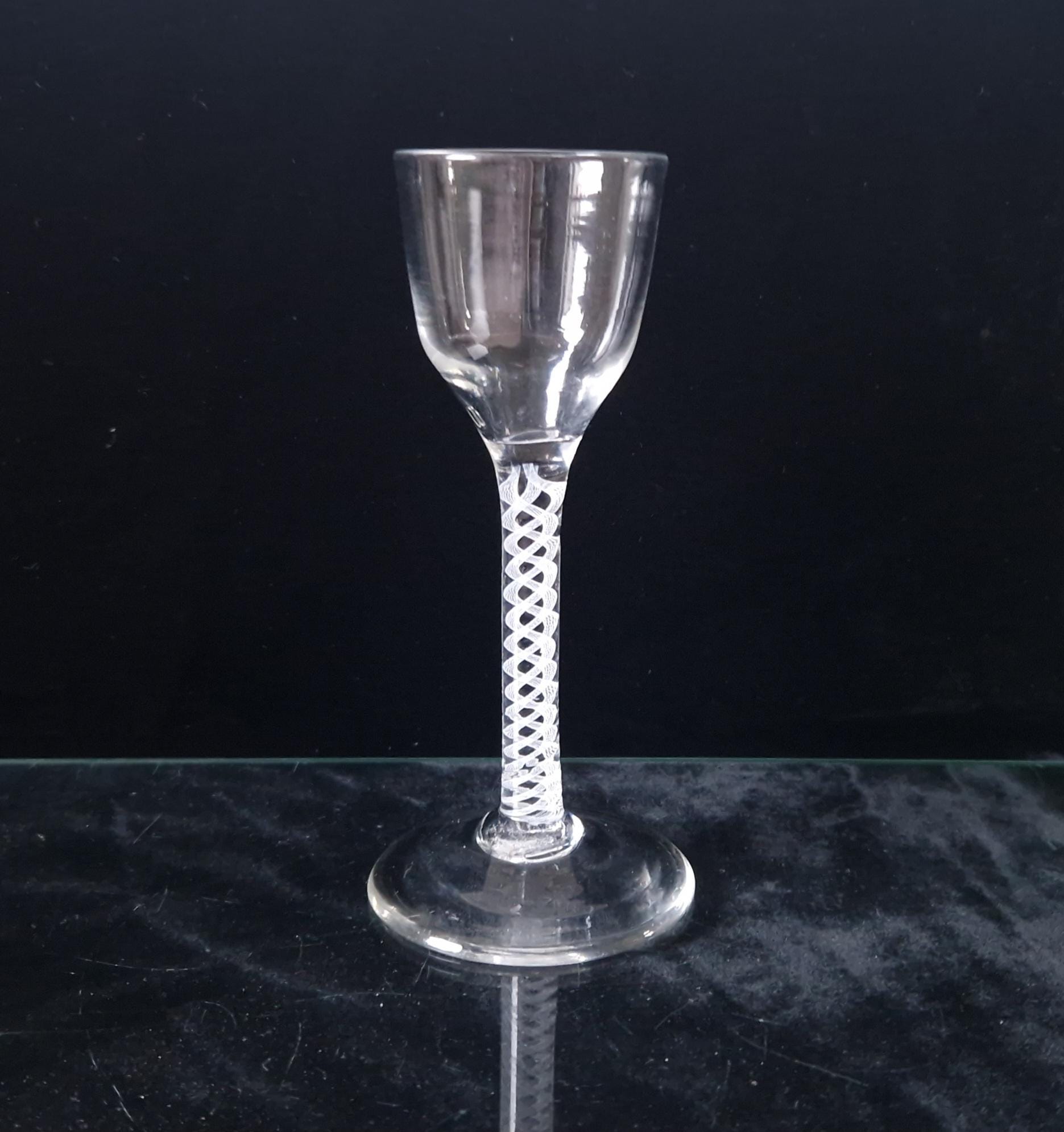 Georgian Opaque Twist Stem Wine Glass, c.1700s