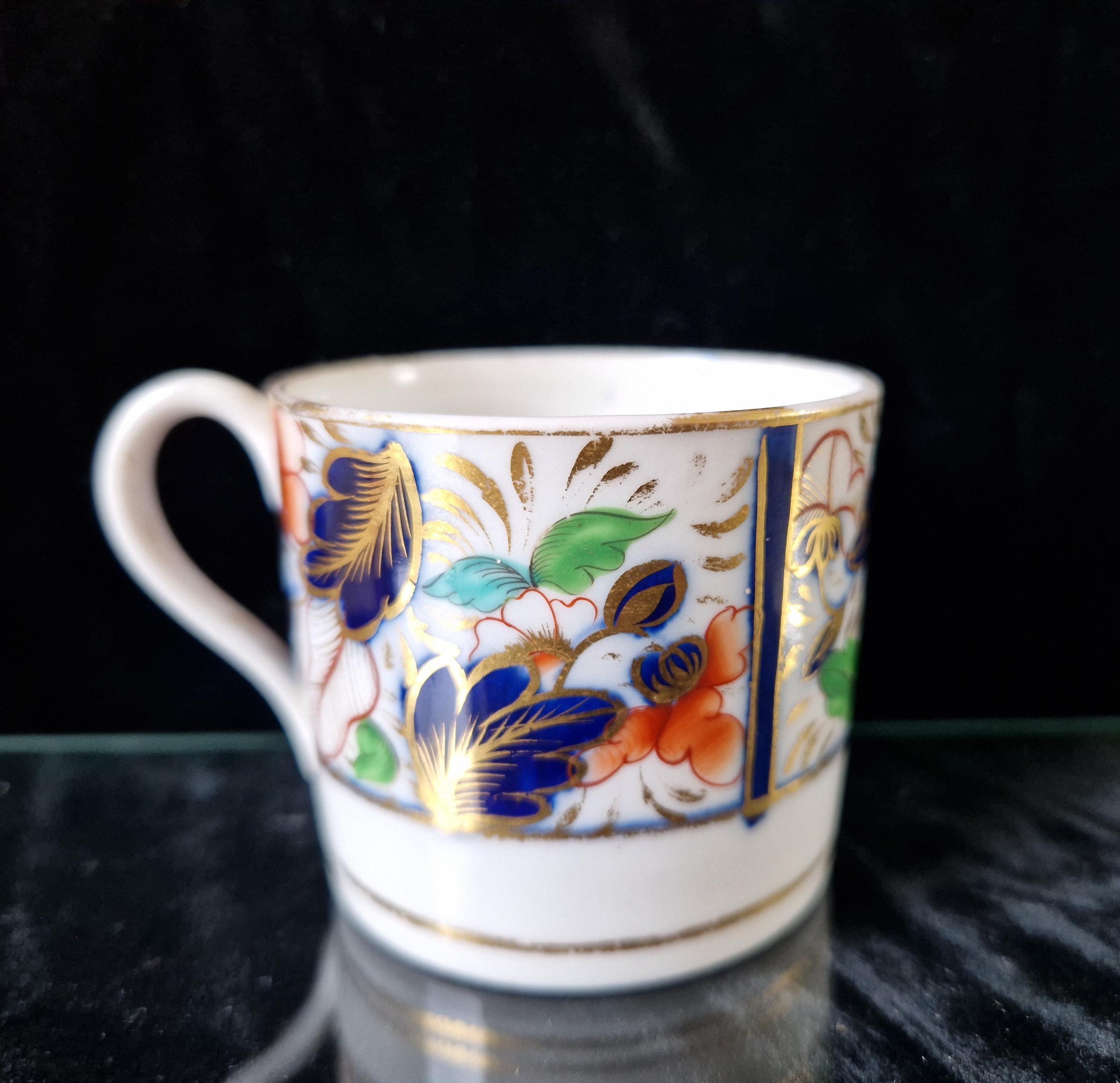 Two Antique 19th Century Small Imari Pattern English China Cups